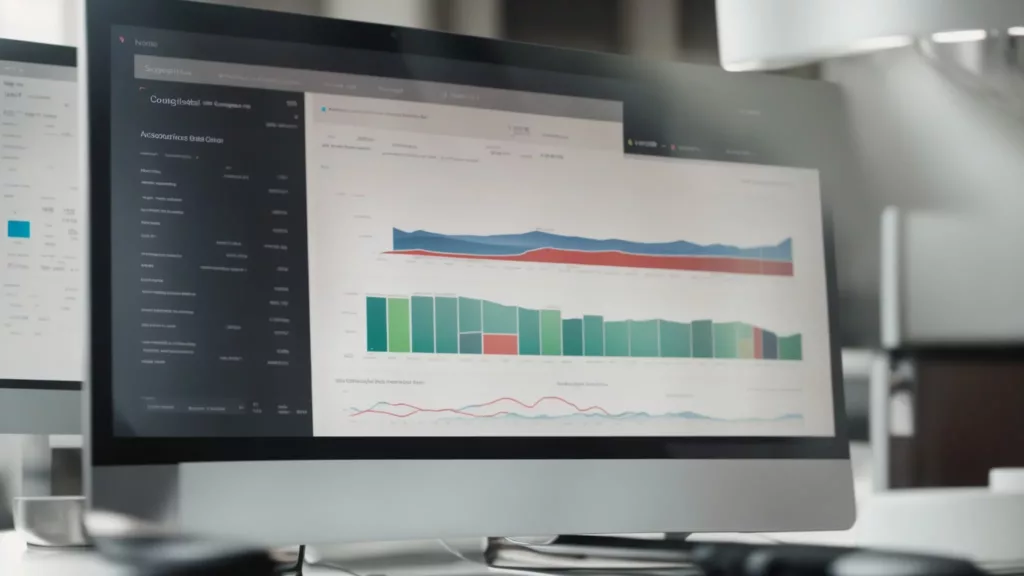 a computer screen displays seo analytics tools.